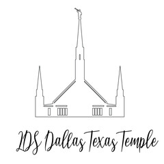 Dallas Texas LDS Temple sketch, Religious drawing, Church Clipart