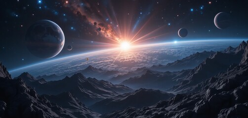 Stunning view of the solar system with distant planets