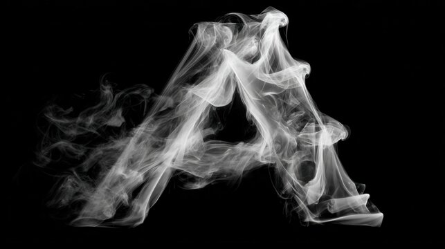 smoky letter a abstract design