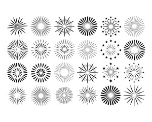 36 Burst & Starburst Sunbeam Vector Illustrations
