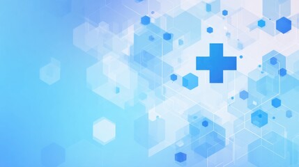 abstract medical hexagons plus symbol