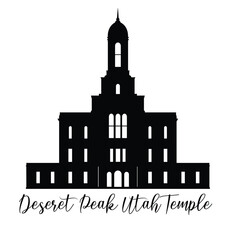 Obraz premium Deseret Peak Utah LDS Temple sketch, Religious drawing, Church Clipart