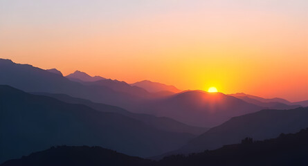 sunset in the mountains