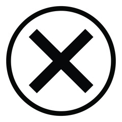 Obraz premium Vector art of black cross symbol inside a circle