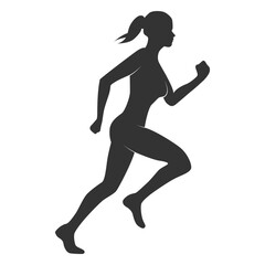 Fitness woman silhouette run