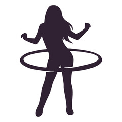 Girl hula hoop people silhouette © Vexels