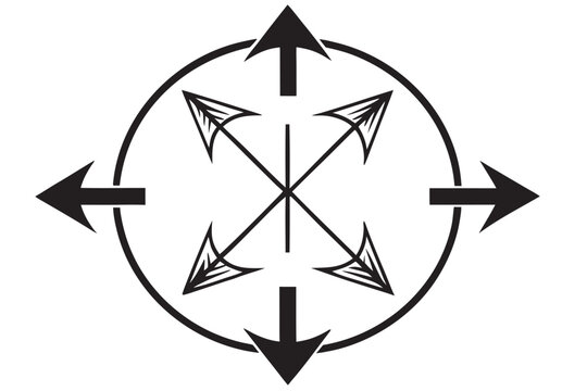 Set of four distinct bidirectional arrow icons with varied styles