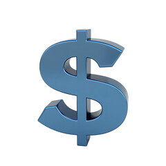 Fototapeta premium 3d rendered dollar sign in a deep blue hue.