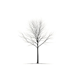 Obraz premium A minimalist tree silhouette formed with a continuous, ultra-thin monoline, perfect for eco-friendly designs.