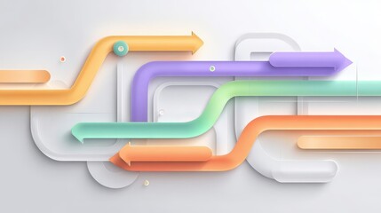 Abstract design featuring interconnected, colorful, curving lines.