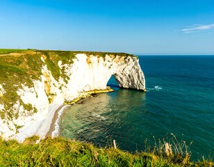 Coastal archway, bright day