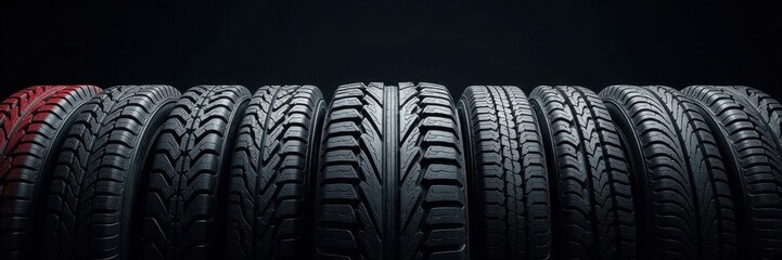 Various tire track vectors, black color palette , style, image