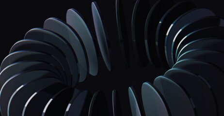 Abstract metallic structure in dark lighting