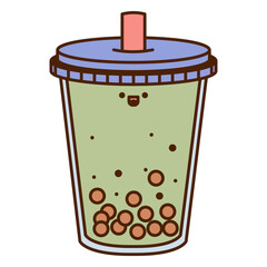 Cute cartoon drink with bubbles