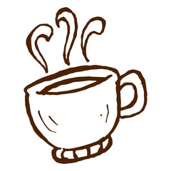 Hand drawn coffee cup icon camping