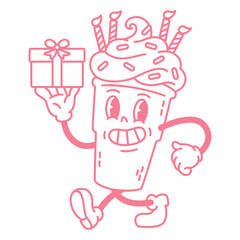 Milkshake filled stroke birthday