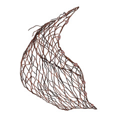 Fishing net big with with corks. Watercolor isolated closeup crop illustration. For marine sketches, seafood label packaging or menu and map design cards and books, banners and clip art © Iuliia