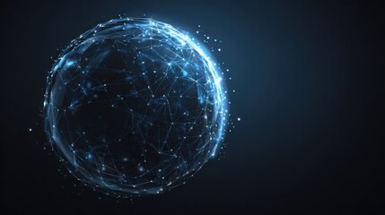 glowing sphere digital network nodes