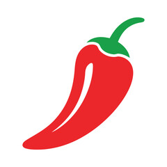 Simple flat vector illustration of a red hot chili pepper