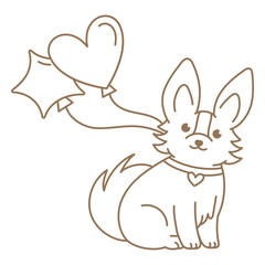 Birthday puppy stroke balloons