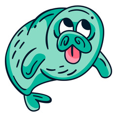Blue seal color stroke