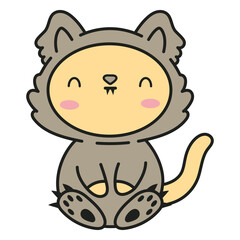 Cute cartoon cat character illustration