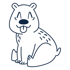 Fototapeta premium Cute cartoon polar bear stroke