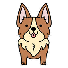 Cute corgi flat