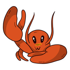 Cute lobster claw antenna flat