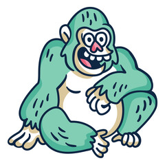 Happy gorilla color stroke