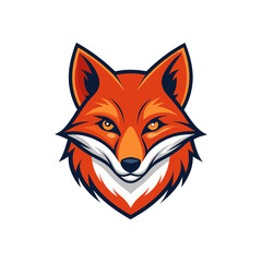 a stylized fox head with a bold and modern vector art design