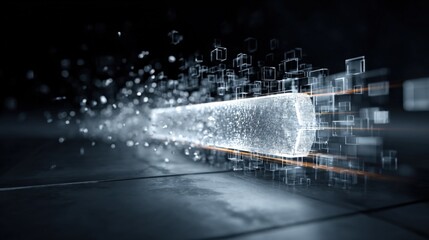 Abstract Visualization of Data Flow, Complex Systems and Network Structure with Geometric Elements in a Dark Background