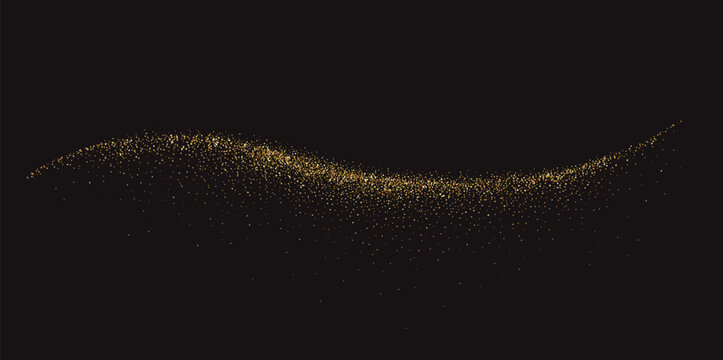 Vector Abstract Shiny Gold Glitter design element. For New Year, Merry Christmas, Birthday and Wedding greeting card and invitation. Luxury Background design