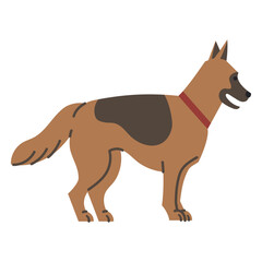 Stylized brown dog silhouette illustration design