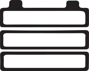 Bold Black Car Battery Icon: Simple, Clean Energy Graphic Design