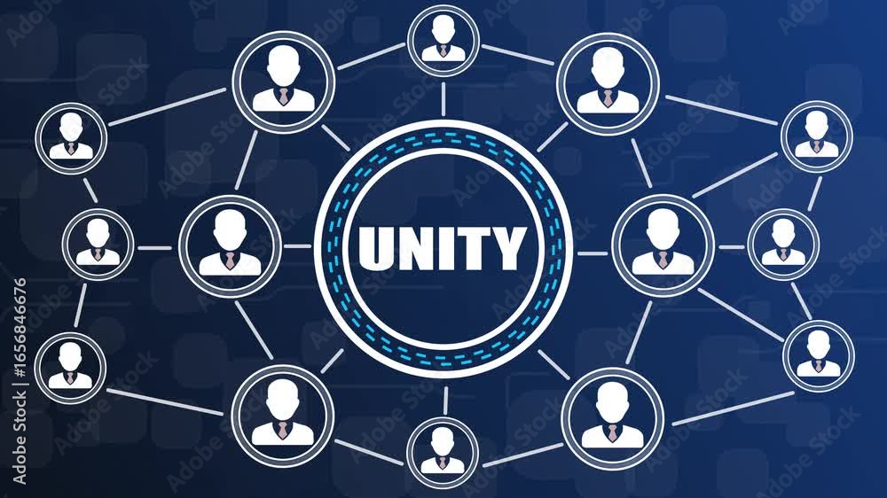 Aufkleber networked business professionals connected by lines symbolizing unity collaboration teamwork and glo