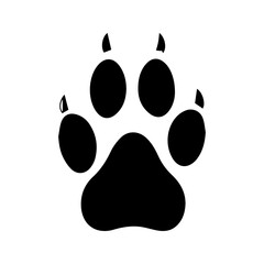 a cat paw on a white background, vector image.