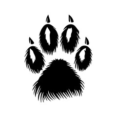 a cat paw on a white background, vector image.