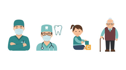 People Graphics for design : doctor and child : people illustration with vector graphic