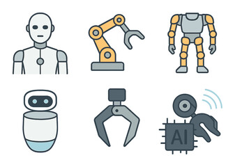 Business icons: rocket, lightbulb, document, handshake, briefcase, graph, wallet, coins