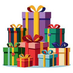 set of colorful gift boxes