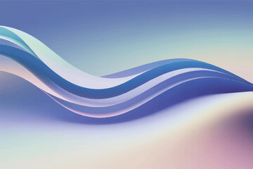 Abstract Digital Art A Serene Flow of Blue, Purple, and White Waves for Modern Designs