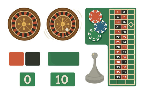 Dual roulette wheels and betting layout with colorful casino chips