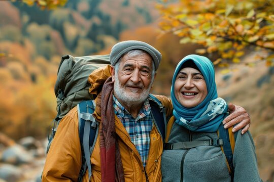 Middle east senior couple happy smile recreation. - Powered by Adobe