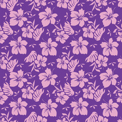 Seamless patter with blue flowers. Vector illustration. Fabric print