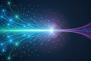 Dynamic flow of digital information and technological connections representing innovation and the future of data streams