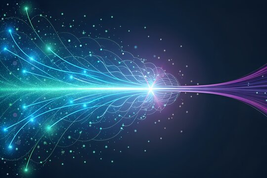 Dynamic flow of digital information and technological connections representing innovation and the future of data streams