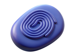 Artistic blue cell structure detailed visual of endoplasmic reticulum 3d rendering plastic style icon on transparent background