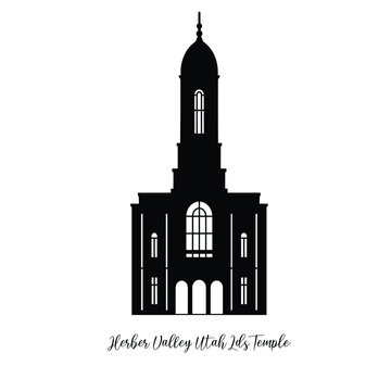 Herber Valley Uth LDS Temple SVG, Religious Vector illustration, Church silhouette cricut