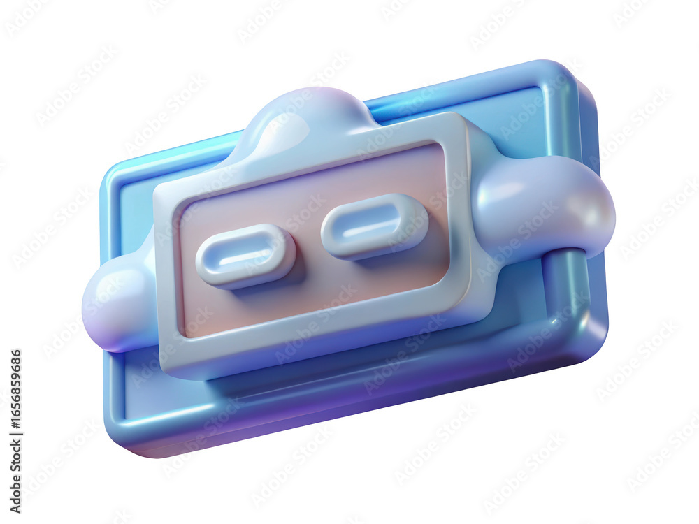 Aufkleber glossy blue futuristic toggle switch design two position option slider modern interface element user